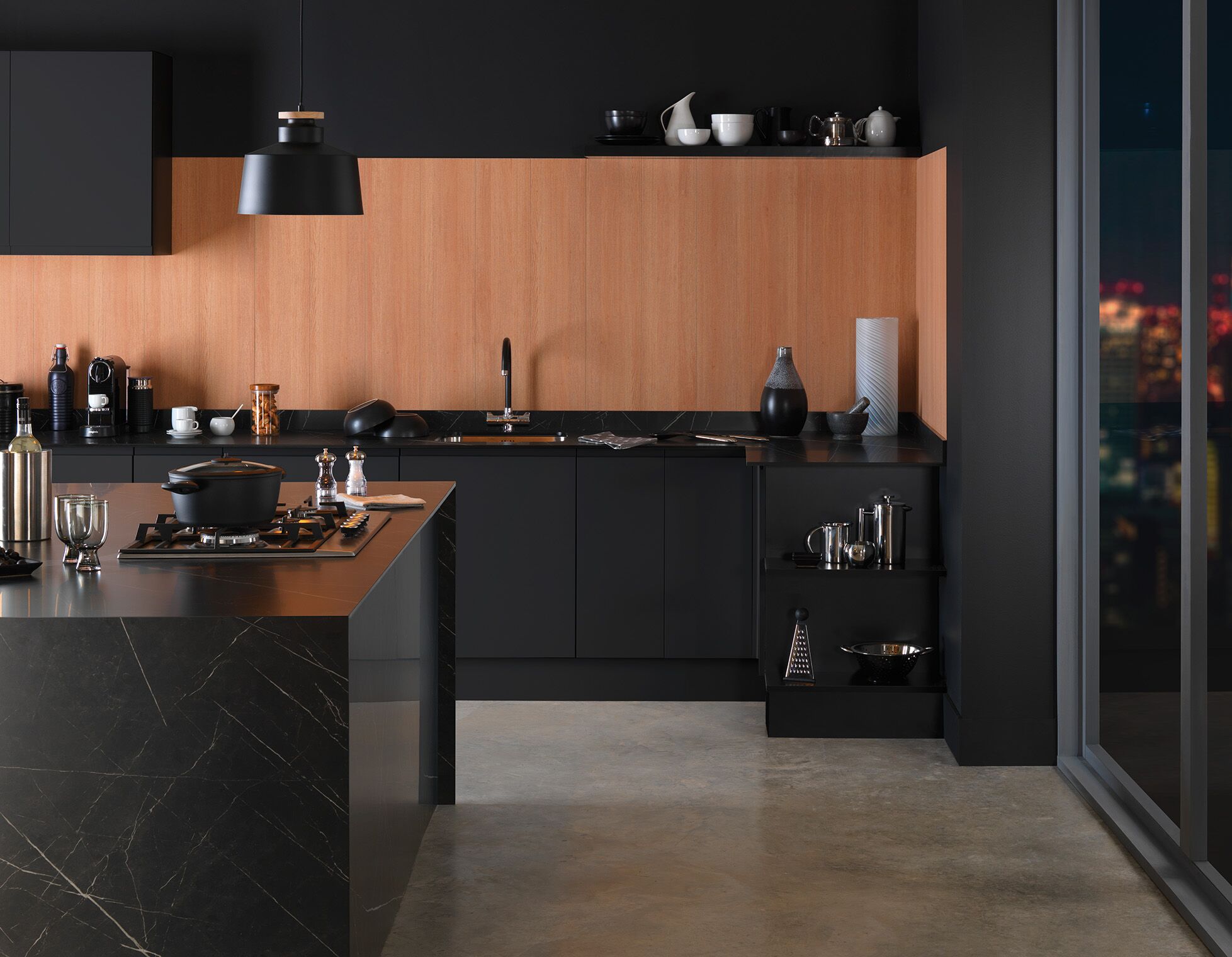 Formica Aria Compact Nero Grafite F9485 Satin NDF worktops; UK home