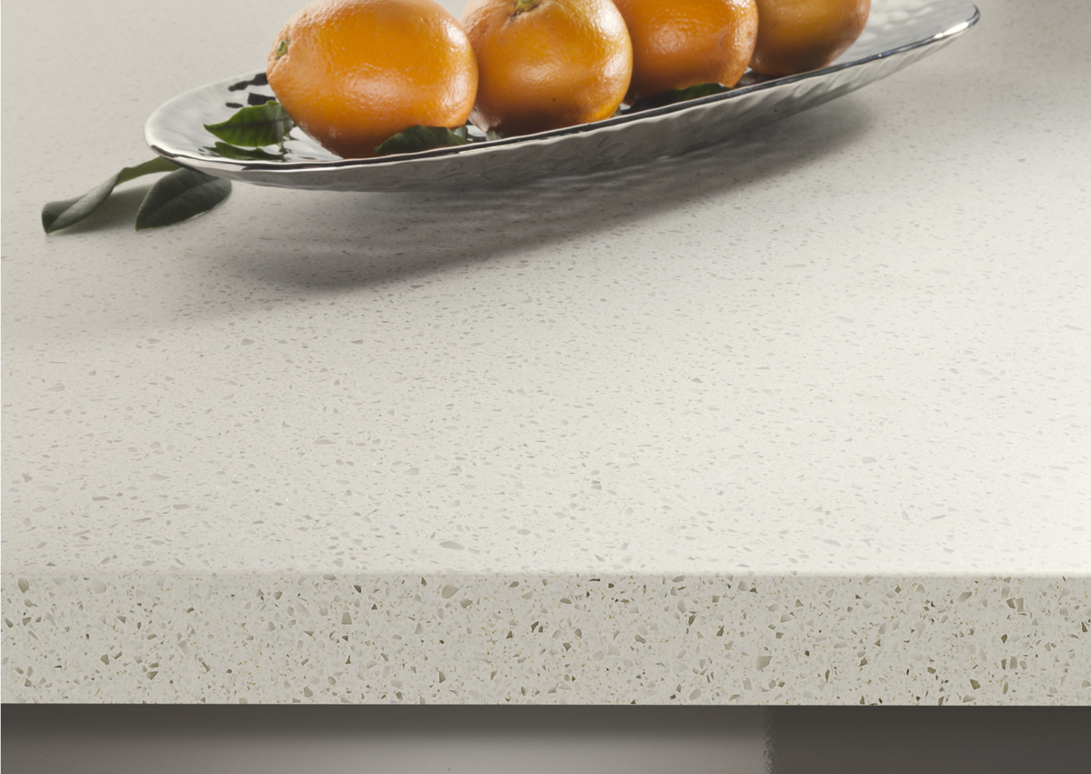 Minerva Grey Crystal solid surface worktops. Free Advice! UK Delivery.