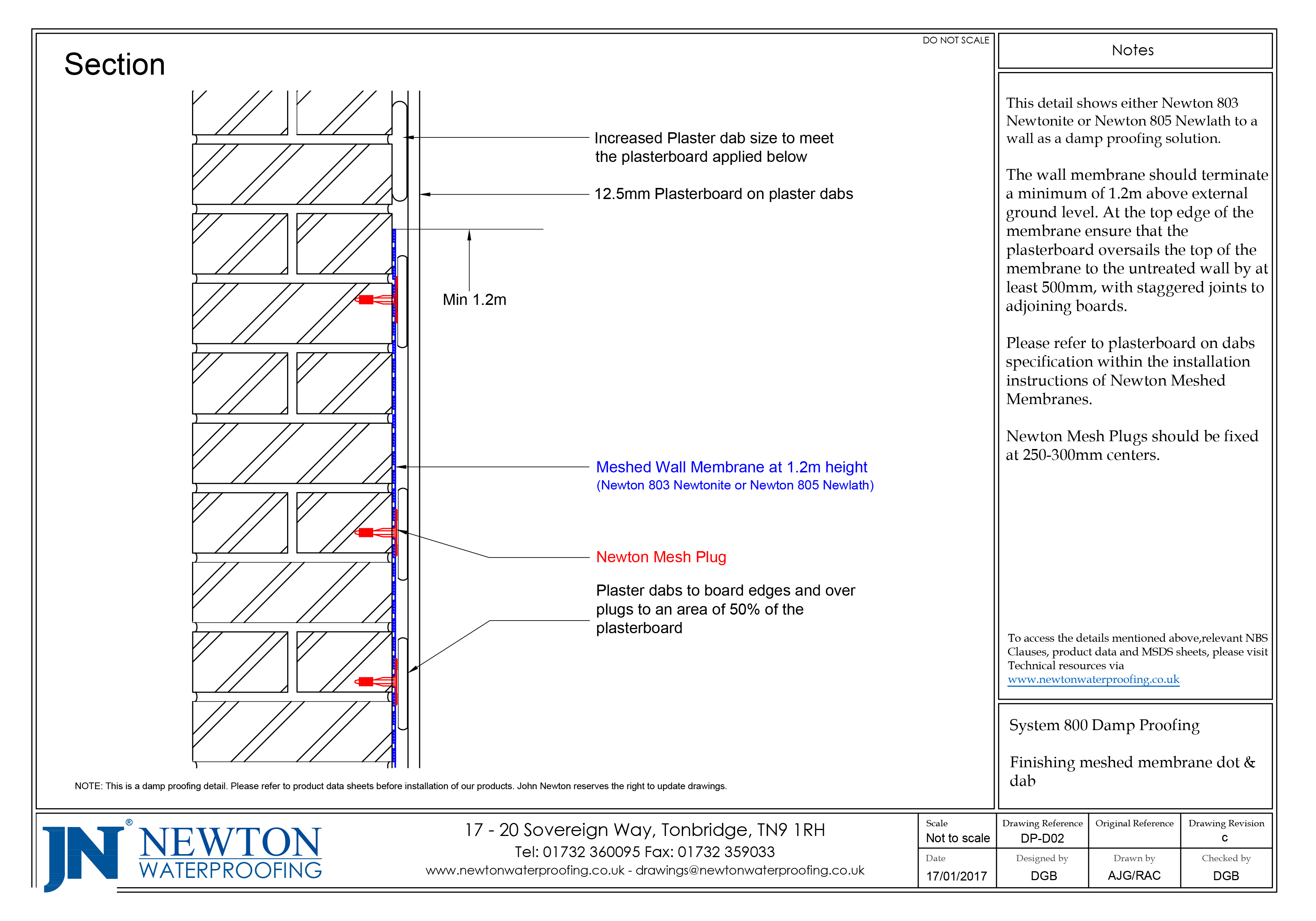 Technical Drawings - System 800 Damp Proofing - Details