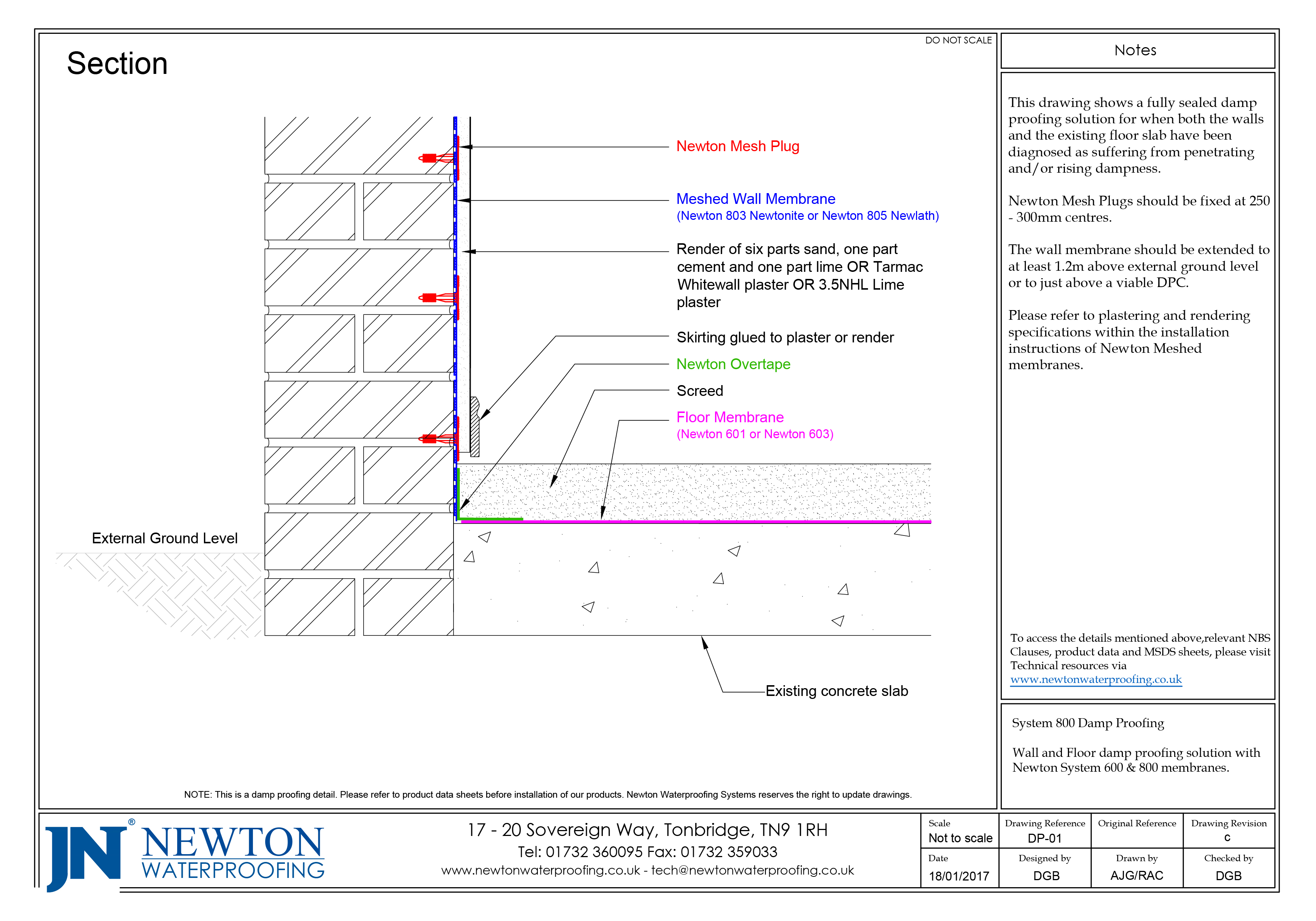 Technical Drawings - System 800 Damp Proofing - Sections